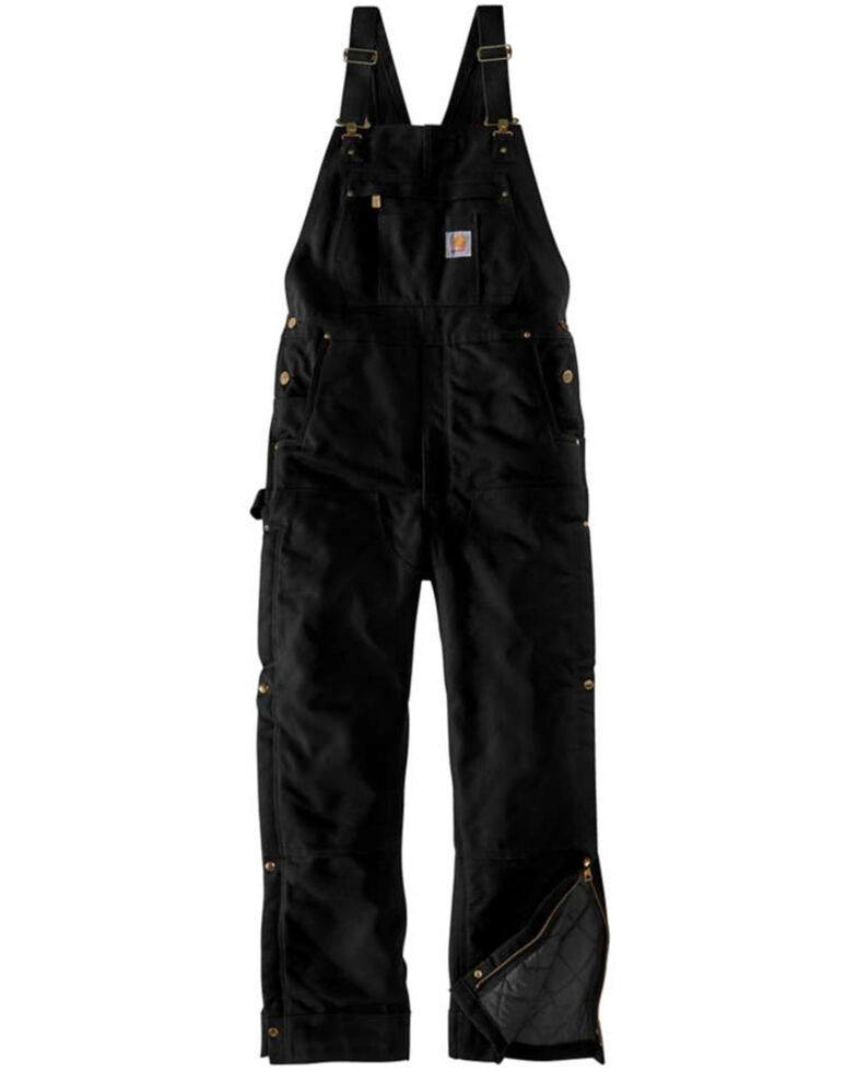 Carhartt Men's Black Firm Duck Insulated Bib Work Overalls Boot Barn