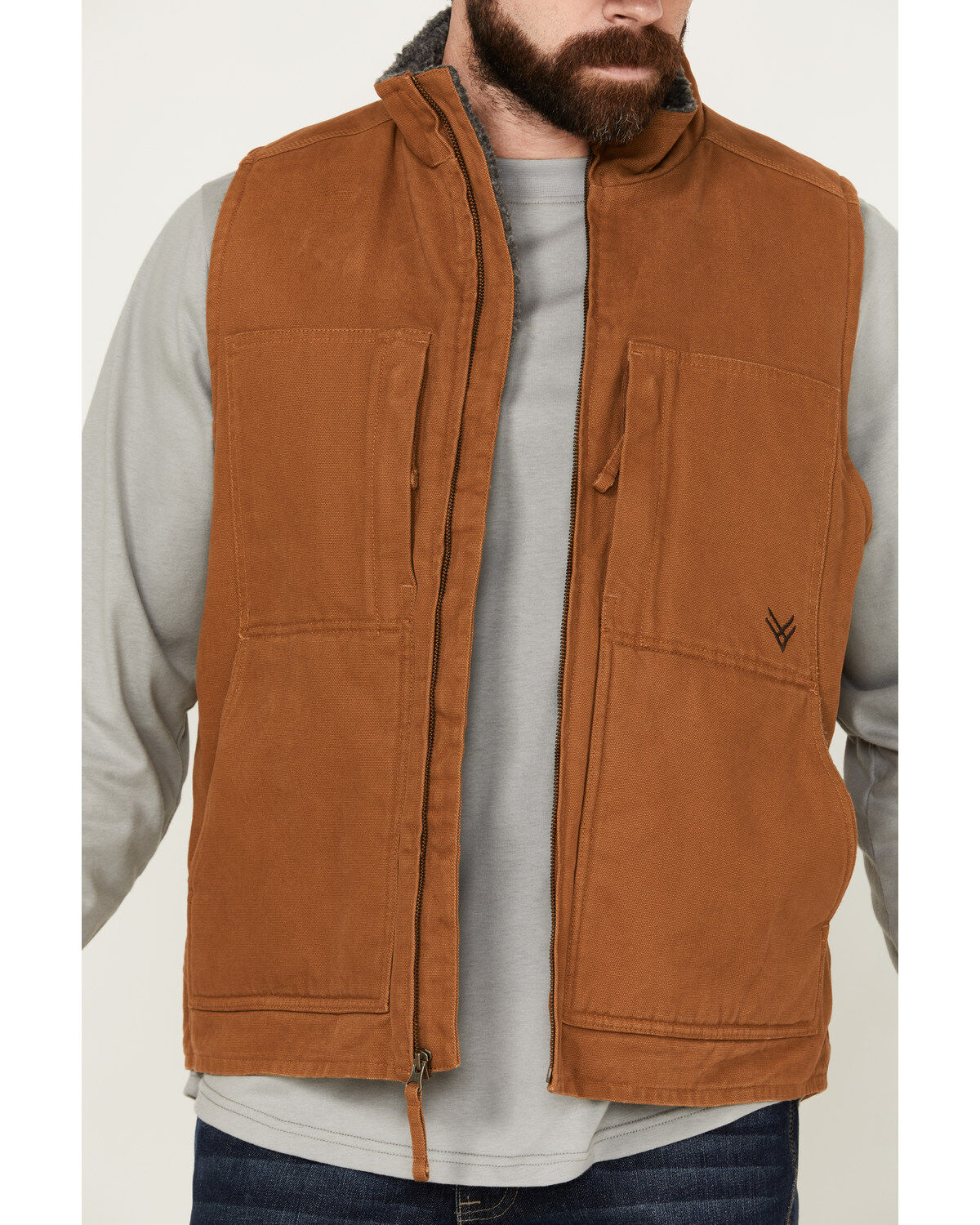 Image #3 - Hawx Men's Browder Weathered Duck Work Vest, Rust Copper, hi-res