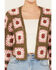 Image #3 - Sadie & Sage Women's Whoopsie Daisy Crochet Cropped Cardigan, Olive, hi-res