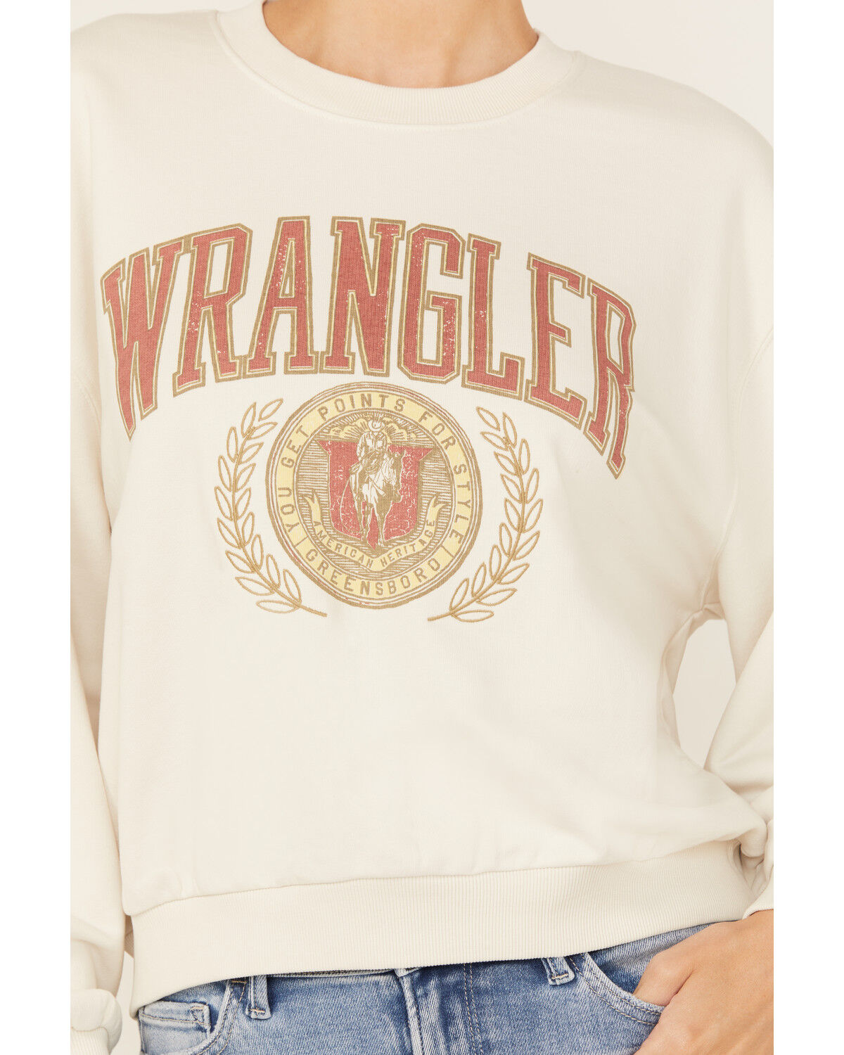 Image #4 - Wrangler Women's Modern Oversized Logo Crewneck Sweatshirt, White, hi-res