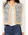 Image #3 - Miss Me Women's Geo Print Fleece Lined Vest, Light Blue, hi-res
