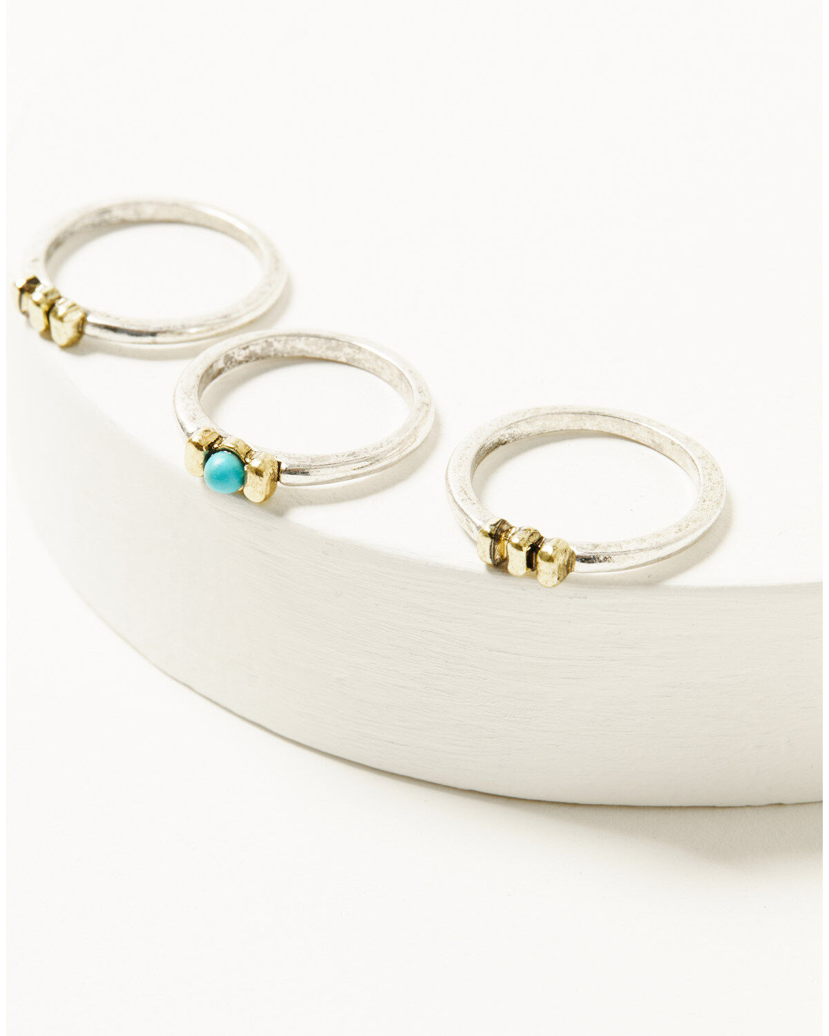 Image #2 - Shyanne Women's Americana Longhorn Ring Set - 5 Piece, Silver, hi-res