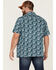 Image #4 - Gibson Men's Saguro Floral Print Short Sleeve Button Down Western Shirt, Light Blue, hi-res