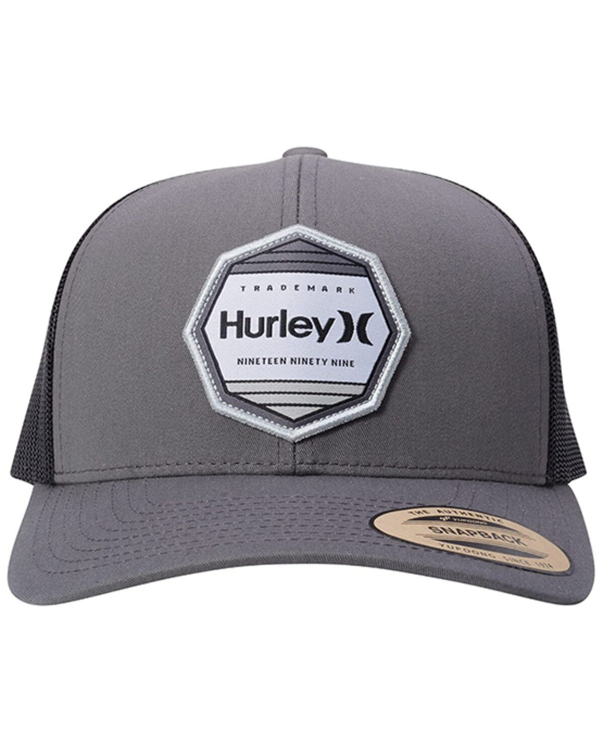 Image #3 - Hurley Men's Pacific Logo Patch Mesh Back Trucker Cap, Dark Grey, hi-res