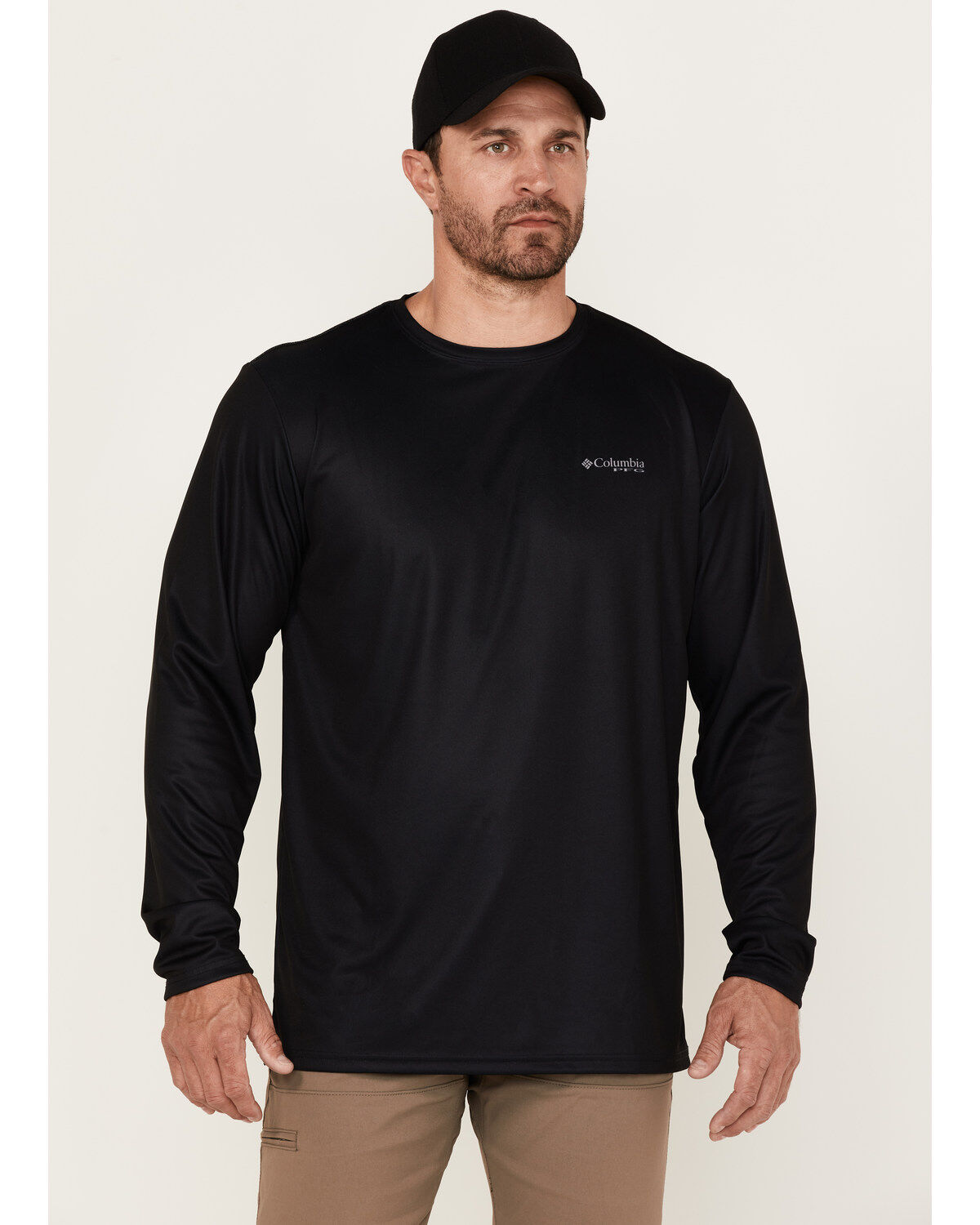 Image #1 - Columbia Men's PFG Terminal Tackle Flag Graphic Long Sleeve T-Shirt, Black, hi-res