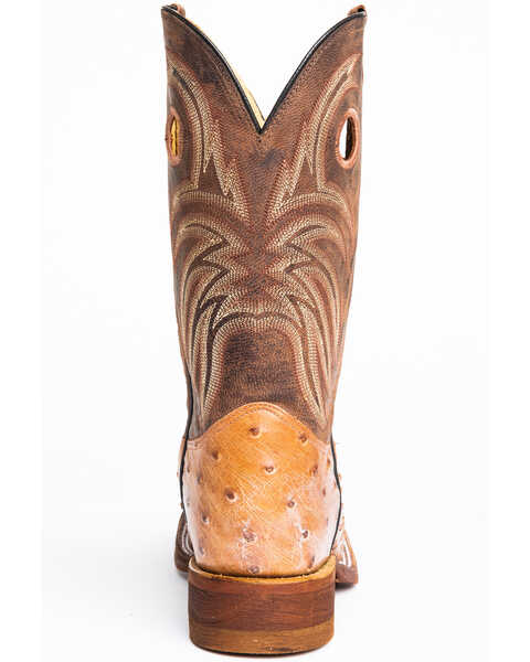 Image #5 - Justin Men's Cognac Ostrich Western Boots - Wide Square Toe, , hi-res