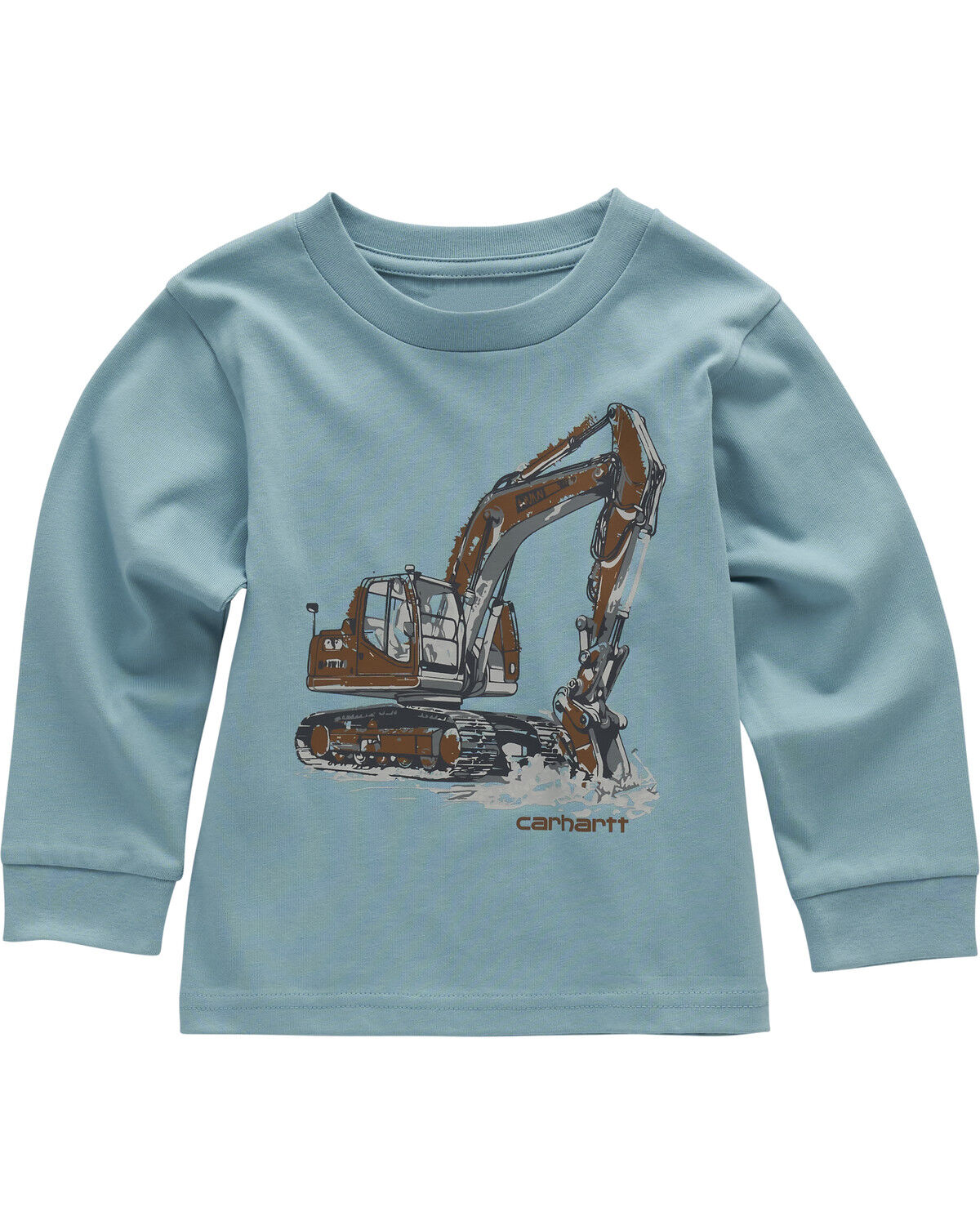 Image #1 - Carhartt Toddler Boys' Stillwater Construction Long Sleeve Graphic T-Shirt, Light Blue, hi-res