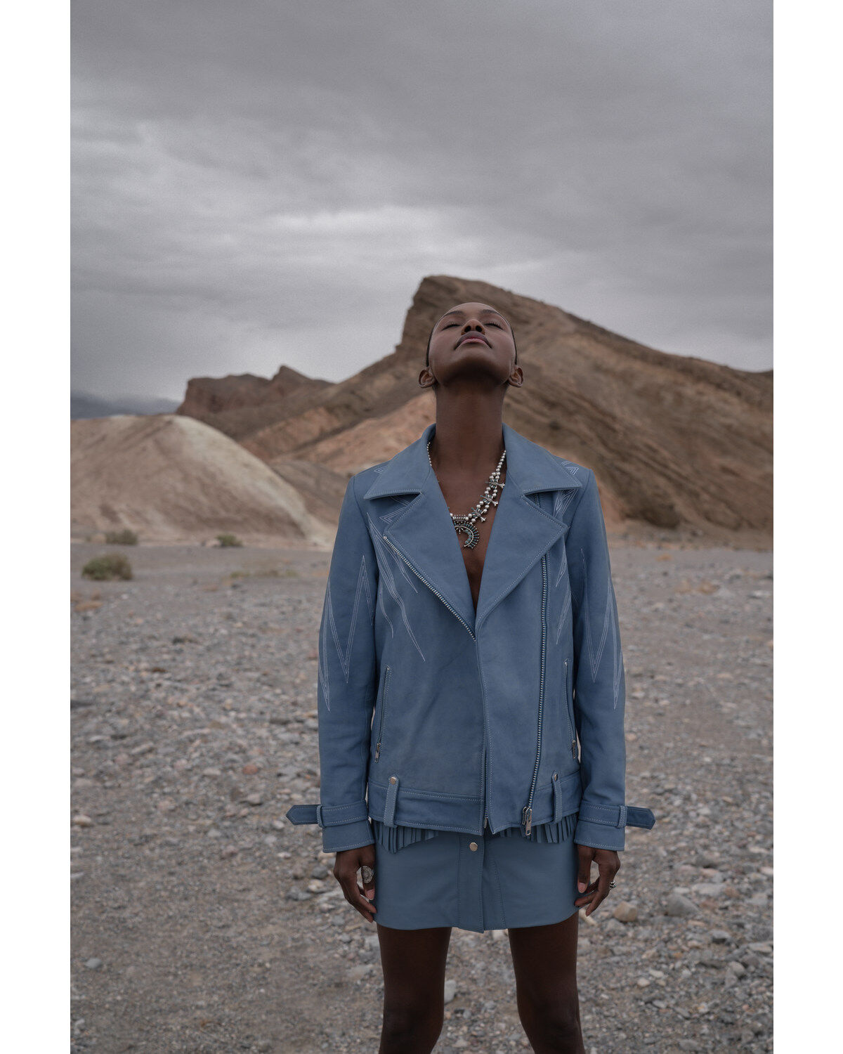 Image #1 - Understated Leather Women's Sunburst Leather Zip-Front Moto Jacket, Turquoise, hi-res