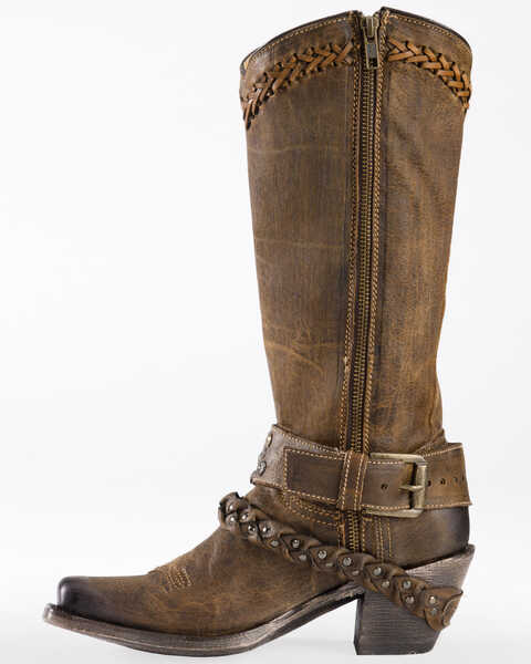 Image #4 - Corral Women's Woven Stud & Harness Boots - Square Toe, , hi-res