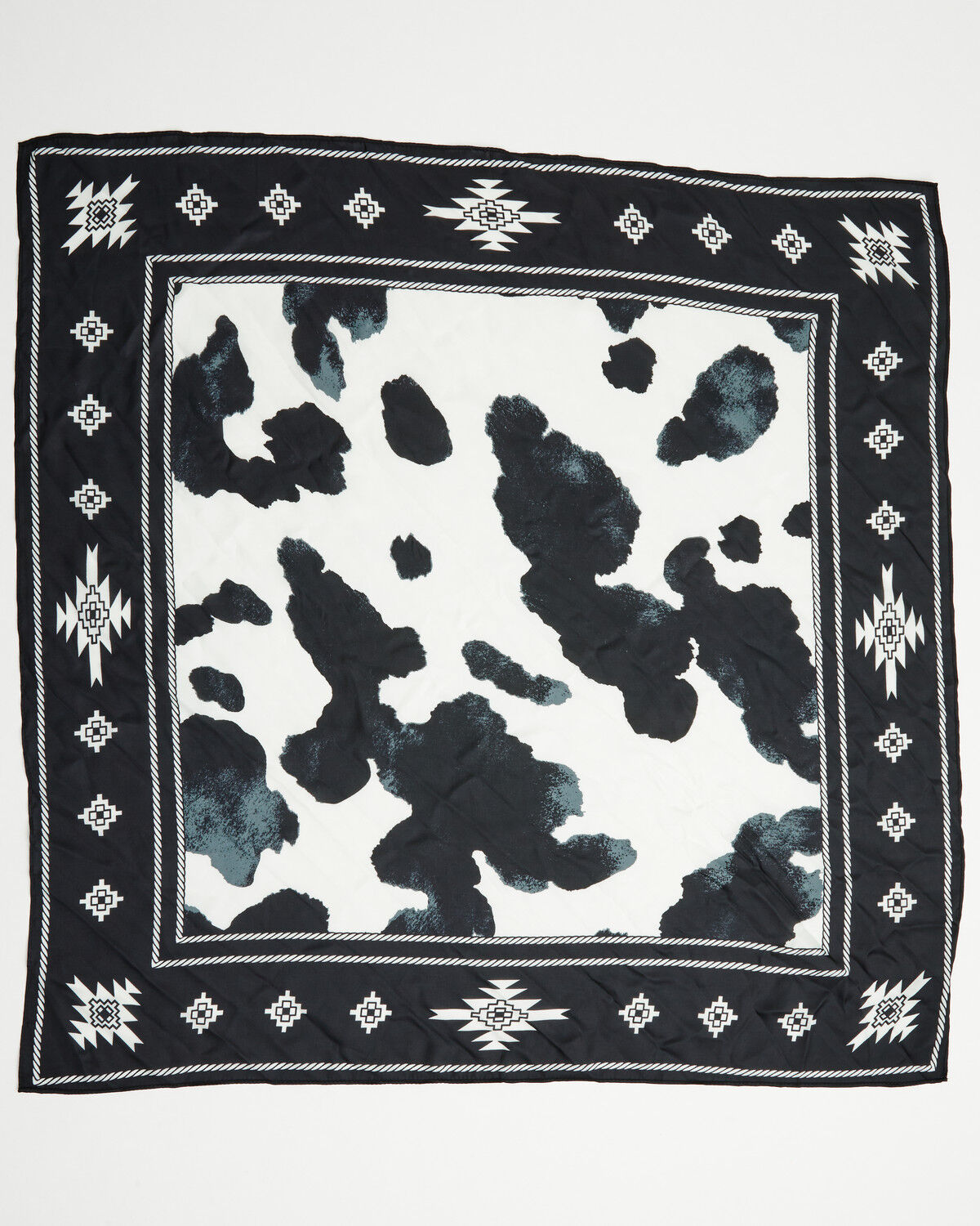 Image #3 - Idyllwind Women's Mona Cow Print Oversized Wild Rag, Black, hi-res