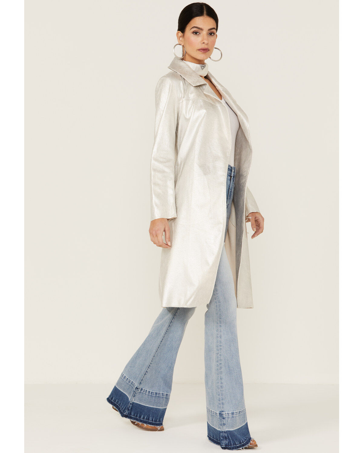 Image #1 - Shyanne Women's Fringe Back Long Blazer Coat, , hi-res