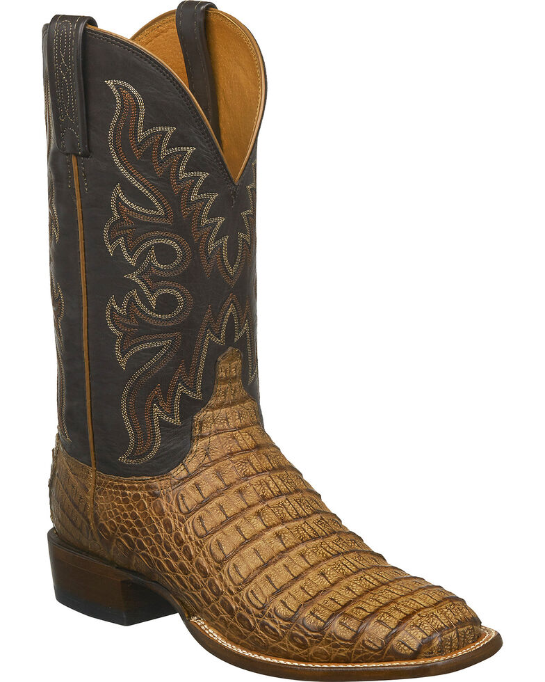 Lucchese Men's Handmade Fisher Hornback Caiman Leather Horseman Boots ...