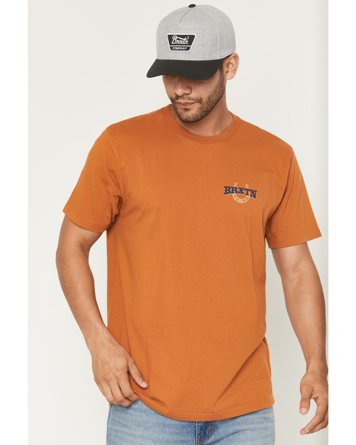 Image #2 - Brixton Men's Roughstock Short Sleeve Graphic T-Shirt, Orange, hi-res