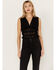 Beyond The Radar Women's Mesh Shirred Tank, Black, hi-res