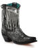 Image #1 - Corral Women's Overlay Crystal Fringe Booties - Snip Toe, Silver, hi-res