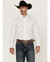 Image #1 - Ariat Men's Pembroke Geo Print Long Sleeve Button-Down Western Shirt, White, hi-res