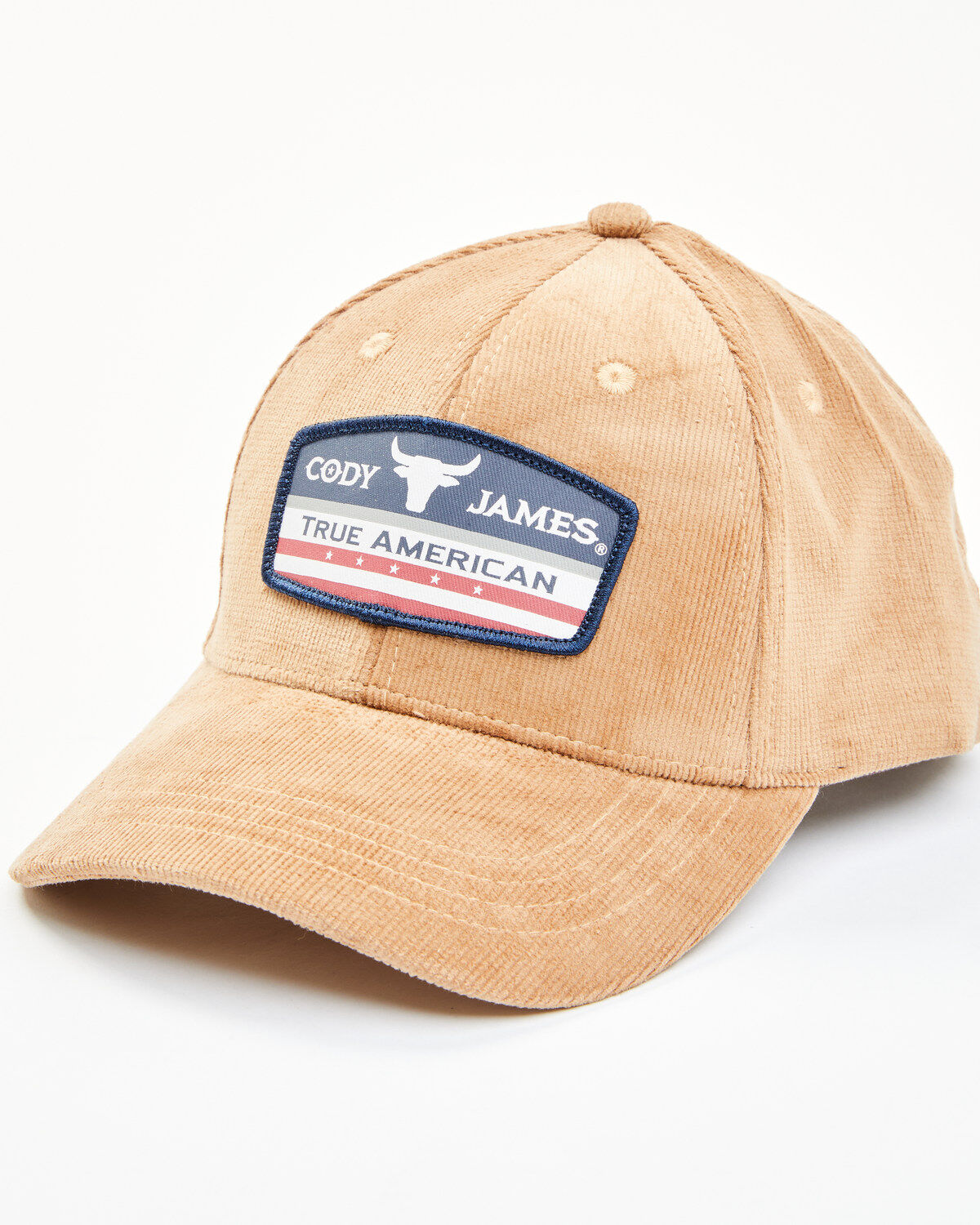 Image #1 - Cody James Men's Corduroy True American Patch Ball Cap, Tan, hi-res