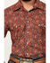 Image #3 - Rock & Roll Denim Men's Paisley Print Short Sleeve Snap Stretch Western Shirt , Dark Orange, hi-res