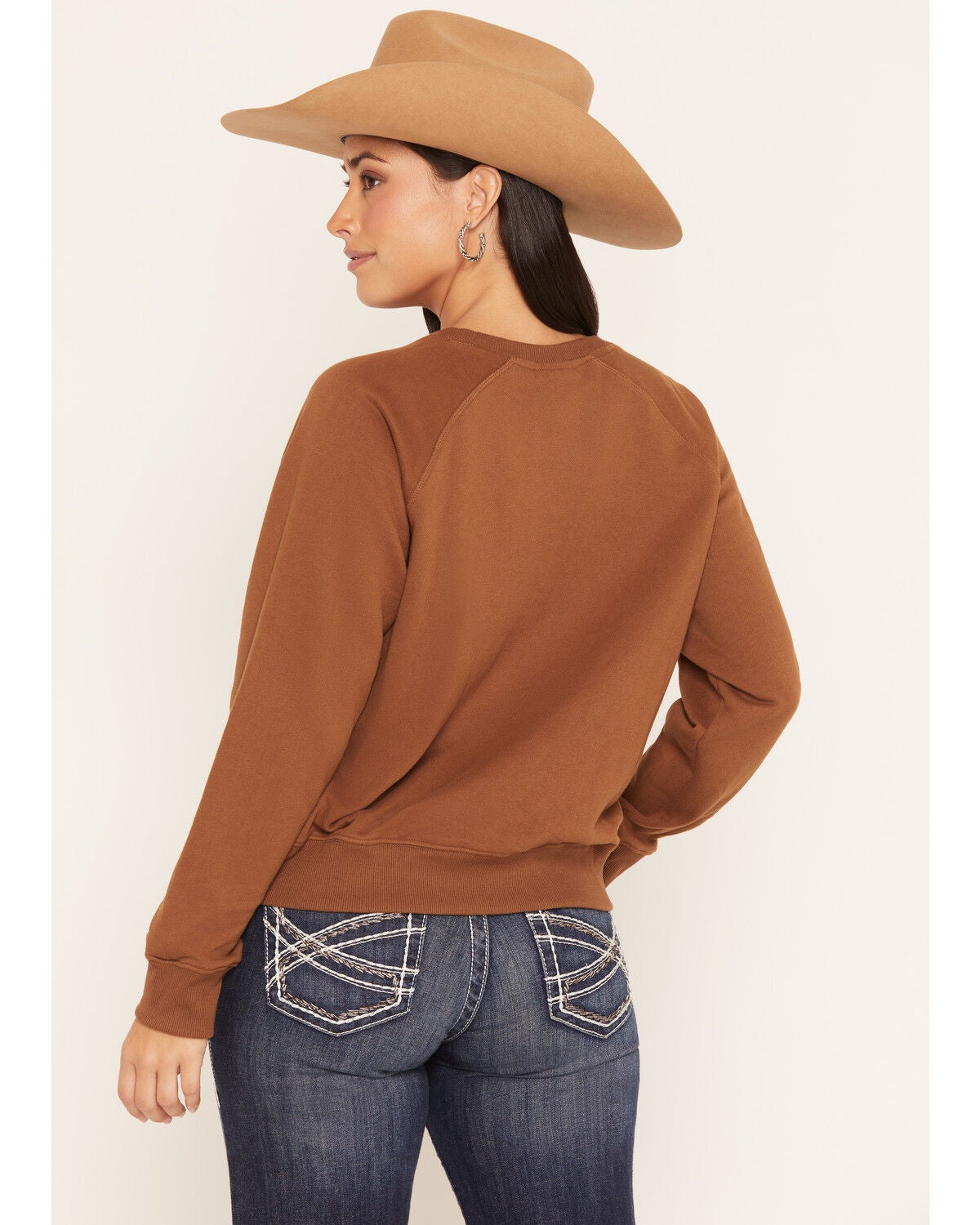 Image #4 - Ariat Women's Essential Crew Sweatshirt, Brown, hi-res