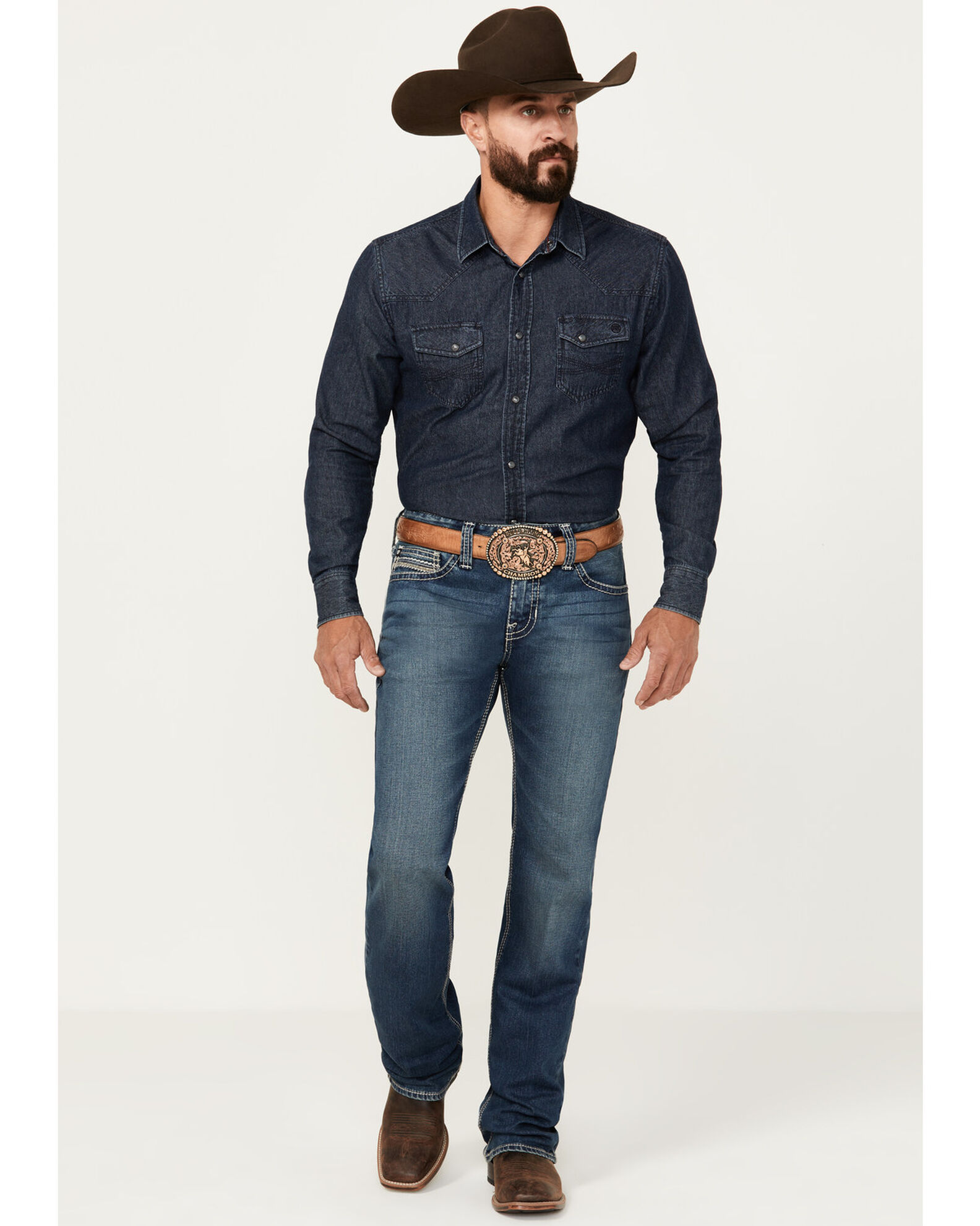 Product Name: Rock & Roll Denim Men's Pistol Dark Vintage Wash Straight  Reflex Denim Jeans