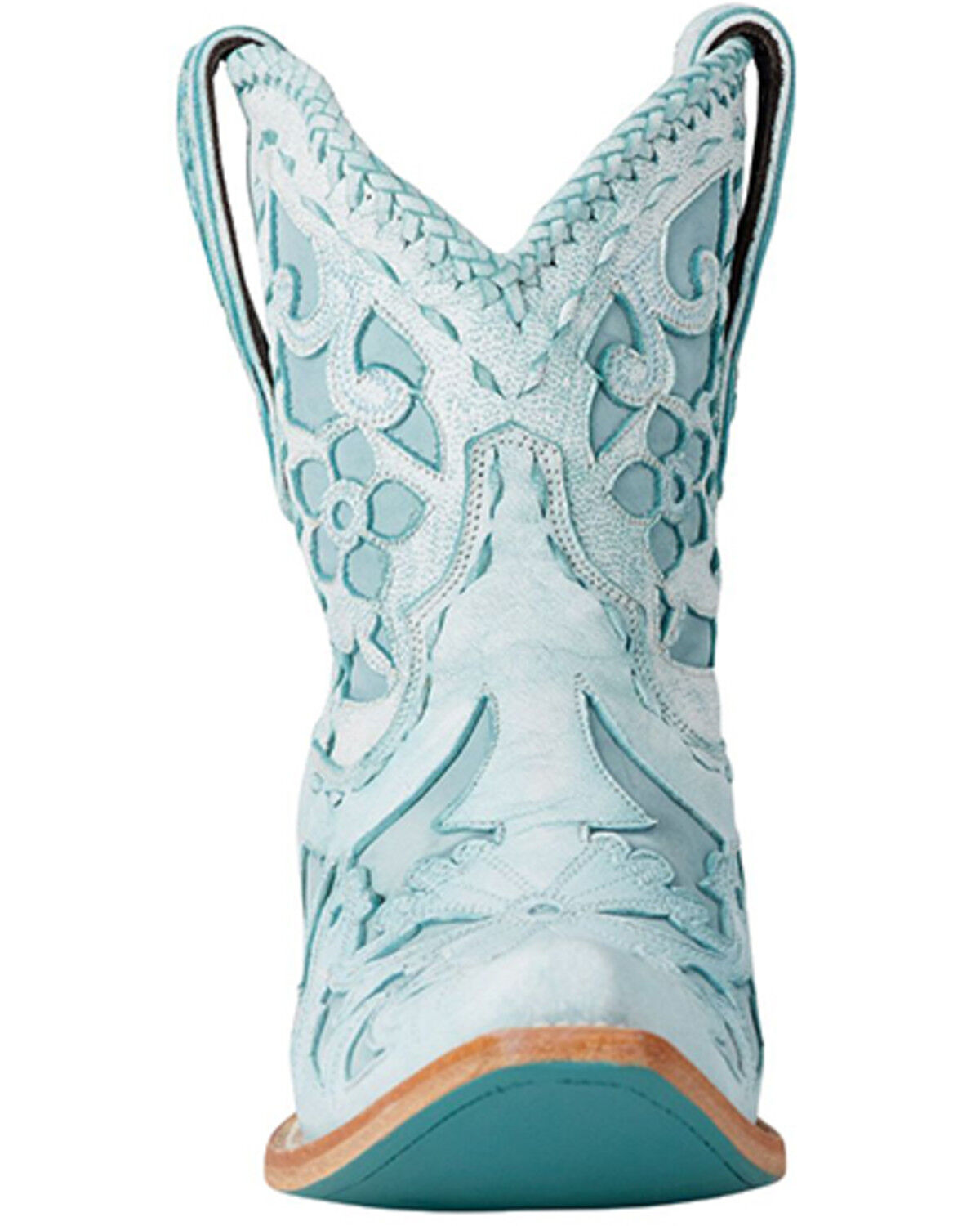 Image #4 - Lane Women's Robin Outlay Western Booties - Snip Toe, Blue, hi-res