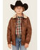 Image #1 - Urban Republic Little Boys' Faux Leather Bomber Jacket, Lt Brown, hi-res
