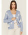 Revel Women's Light Star Cardigan, Light Blue, hi-res