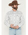 Image #1 - Cowboy Hardware Men's Southwestern Stripe Print Long Sleeve Snap Stretch Western Shirt, White, hi-res