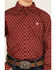Image #3 - Ariat Boys' Classic Geo Print Long Sleeve Button-Down Western Shirt, Burgundy, hi-res