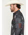 Image #2 - Cowboy Hardware Men's Southwestern Bandana Print Long Sleeve Snap Stretch Polo Shirt, Black, hi-res