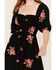 Image #3 - Wild Moss Women's Floral Embroidered Midi Dress, Black, hi-res