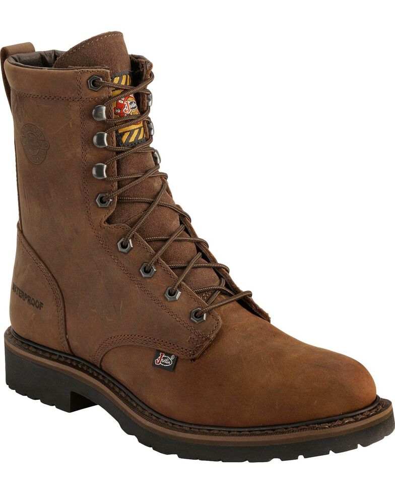 steel toe lace up work boots