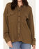 Cleo + Wolf Women's Waffle Knit Shacket, Olive, hi-res