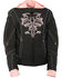 Milwaukee Leather Women's 3/4 Jacket With Reflective Tribal Detail, Pink/black, hi-res