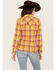Image #4 - Wrangler Retro Women's Boot Barn Exclusive Long Sleeve Snap Flannel Shirt, Mustard, hi-res