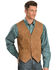 Image #1 - Scully Men's Lambskin Calf Suede Snap Front Vest, Rust, hi-res