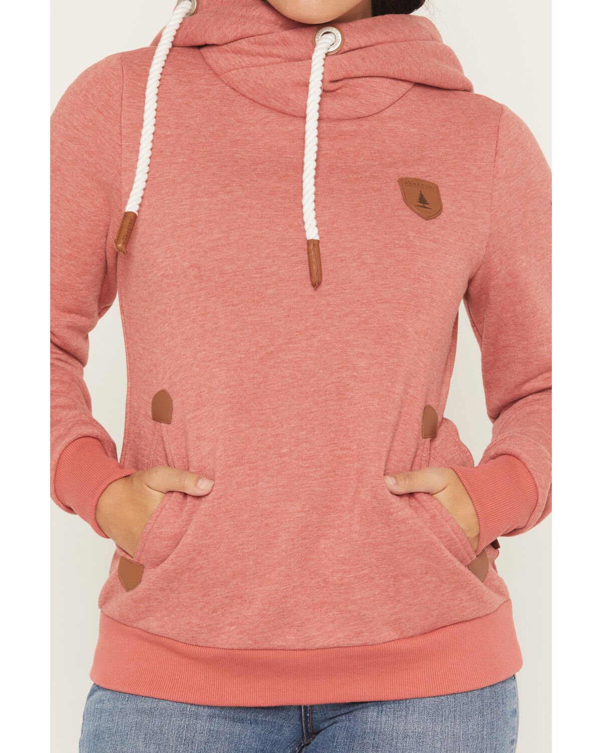 Image #3 - Wanakome Women's Artemis Cowl Neck Hoodie, Red, hi-res