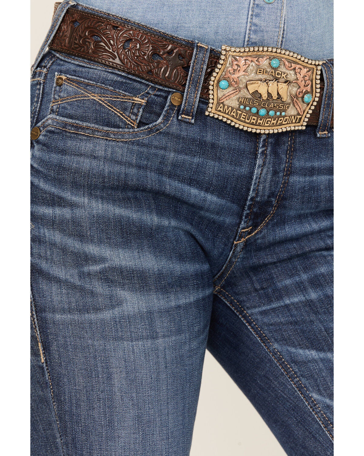 Image #2 - Ariat Women's R.E.A.L Perfect Rise Leila Bootcut Stretch Jeans, , hi-res