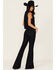 Image #3 - Ariat Women's Jasmine Pinstripe Dark Wash Flare Stretch Denim Jeans, Dark Wash, hi-res