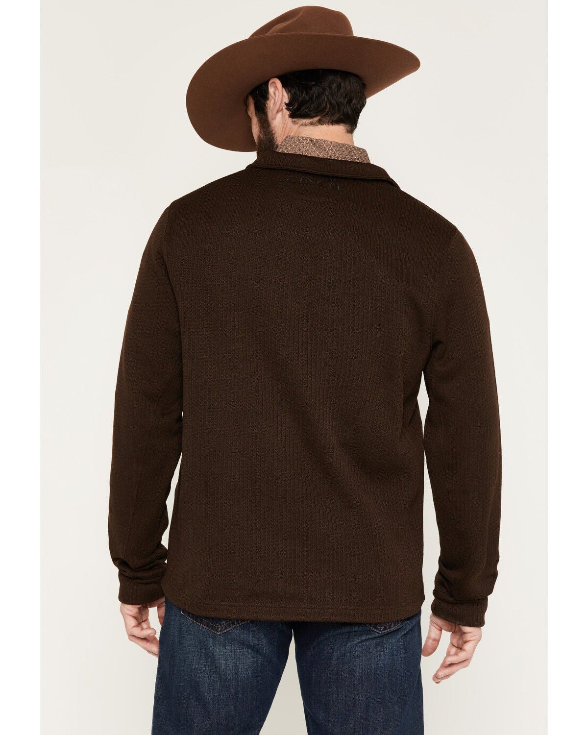 Image #4 - Cinch Men's Solid 1/4 Zip-Up Pullover, Brown, hi-res