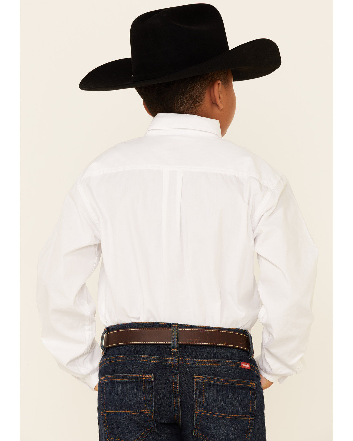 Image #4 - Cinch Boy's Solid Long Sleeve Shirt, White, hi-res