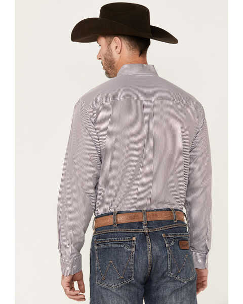 Image #4 - Cinch Men's Striped Long Sleeve Button-Down Western Shirt, Purple, hi-res