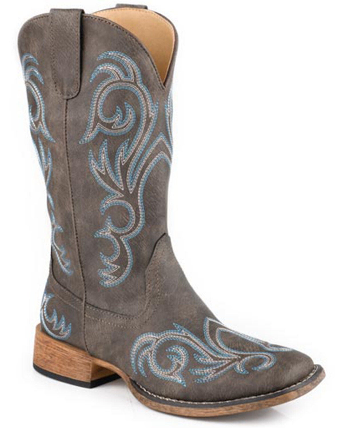 Roper Women's Riley Western Boots - Broad Square Toe, Brown, hi-res
