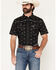 Image #1 - Cowboy Hardware Men's Boot Barn Exclusive Scatter Skull Print Short Sleeve Snap Stretch Western Shirt, Black, hi-res