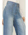 Cruel Girl Women's Wide Length Light Stone Denim Jeans, Indigo, hi-res