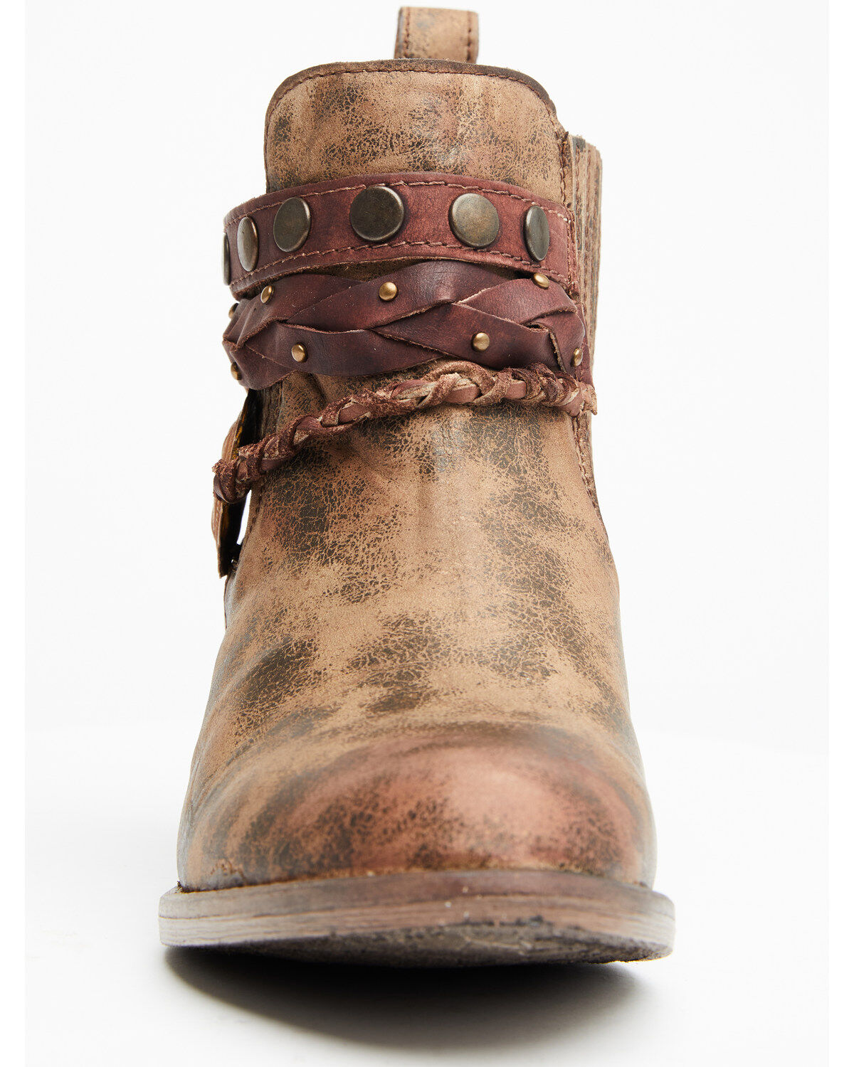 Image #4 - Circle G Women's Harness & Studs Booties - Round Toe, , hi-res