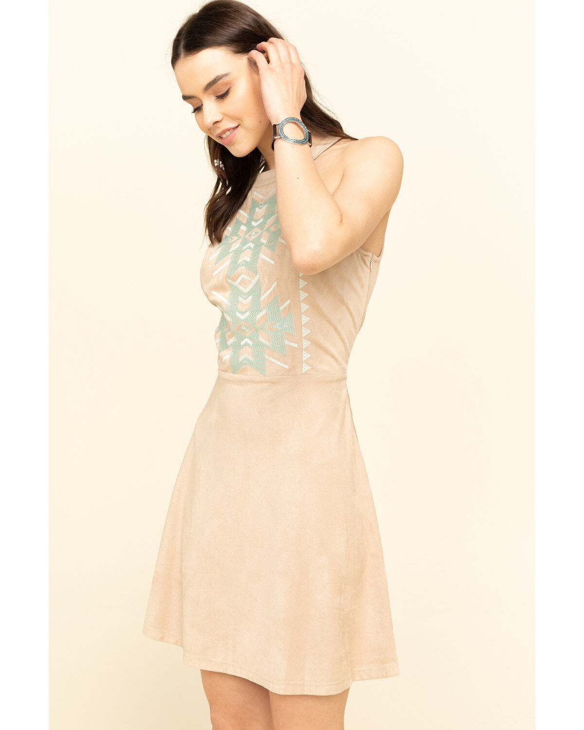 Image #3 - Ariat Women's Tan Mira Mini Dress, Tan, hi-res