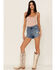 Lee Women's Vintage Trashed Modern High Rise Cut Off Shorts , Blue, hi-res