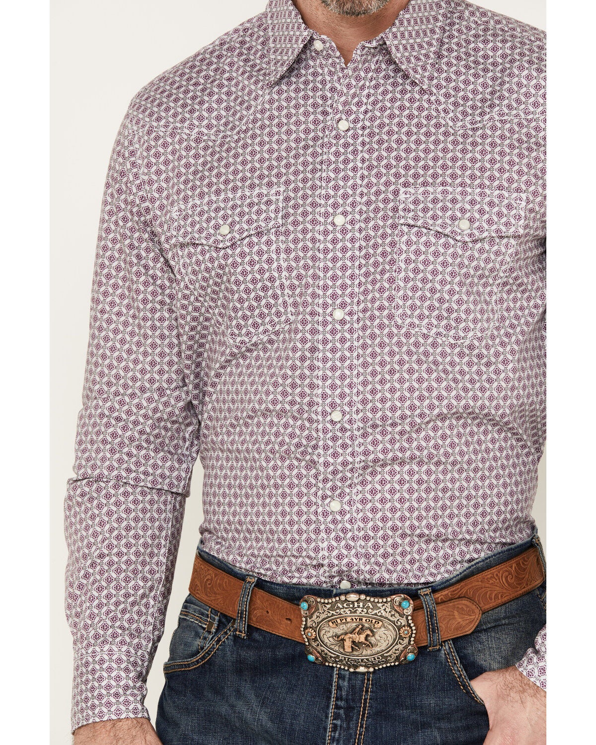 Image #3 - Wrangler 20X Men's Medallion Long Sleeve Snap Western Shirt, , hi-res