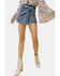 Image #1 - Flying Tomato Women's Passport Destination Denim Mini Skort, Medium Wash, hi-res